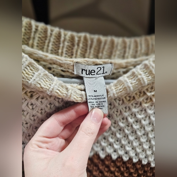 Rue 21 Striped Sweater Medium - Picture 3 of 4